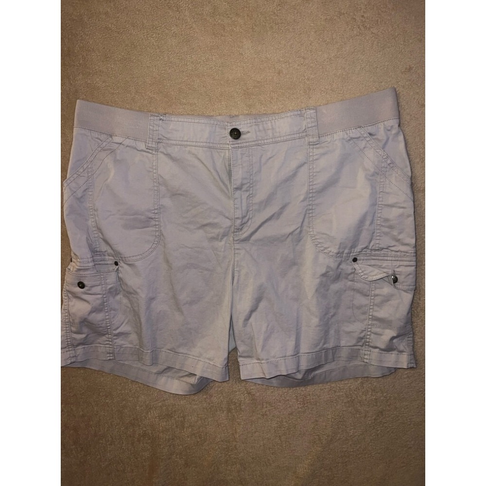 Lee Women 24W Medium Khaki Relaxed Fit Mid Rise Cargo Pocket Stretch Waist Short